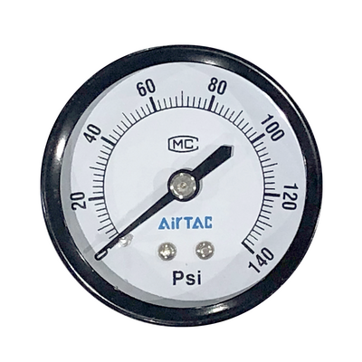 AIRTAC GAUGE<BR>BACK MOUNT 0-150 PSI 30MM DIAL 1/16